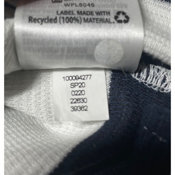 Women's Charter Club Tank Sleeveless Top Size XL Navy & White Striped Crochet - Picture 7 of 11